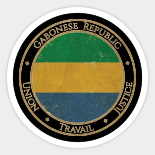 Vintage Gabon Gabonese Republic Africa African Flag Sticker